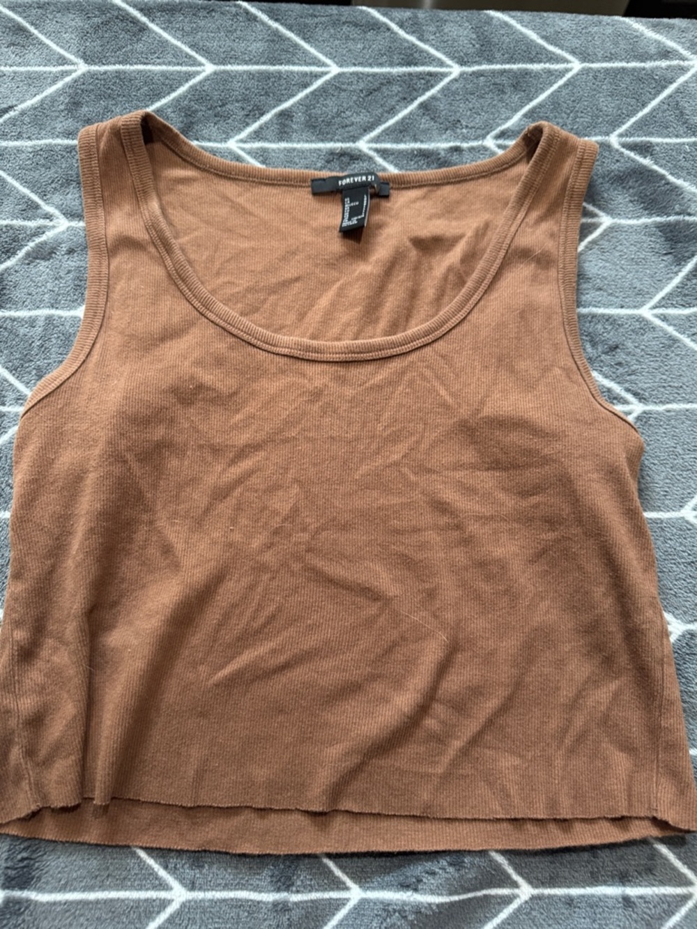 Forever 21 Women's Caramel Ribbed Tank Top